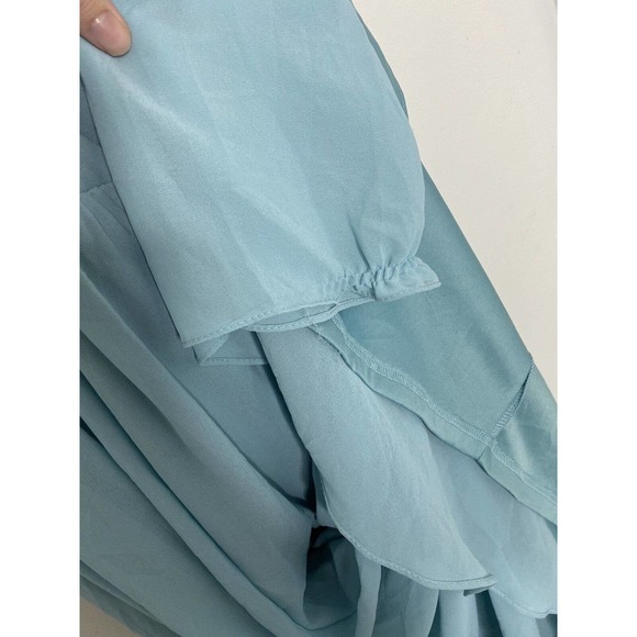 NWT Lulus Women’s Beaded Twist Front Prom Mint Bridesmaid Chiffon Maxi Dress S - Picture 8 of 11